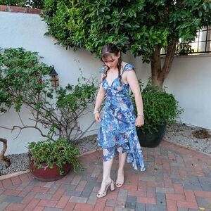 Anthropologie Hutch Floral Ruffle Tiered Dress Size 6Petite